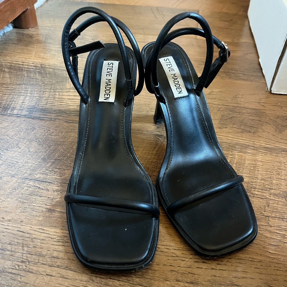 Steve Madden Black Strappy Heels